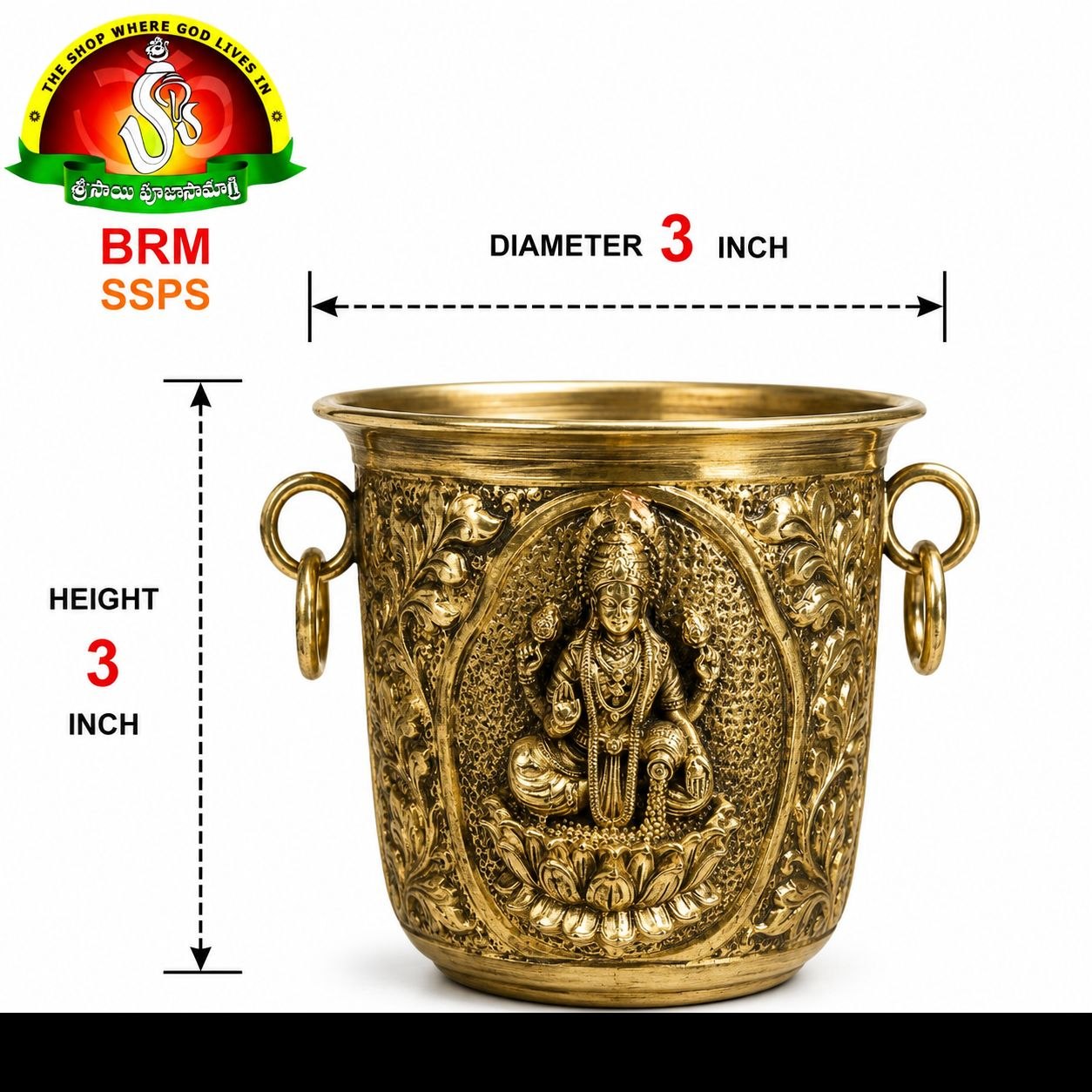 Brass Antique Balaji & Lakshmi Design Glass – Premium Spiritual