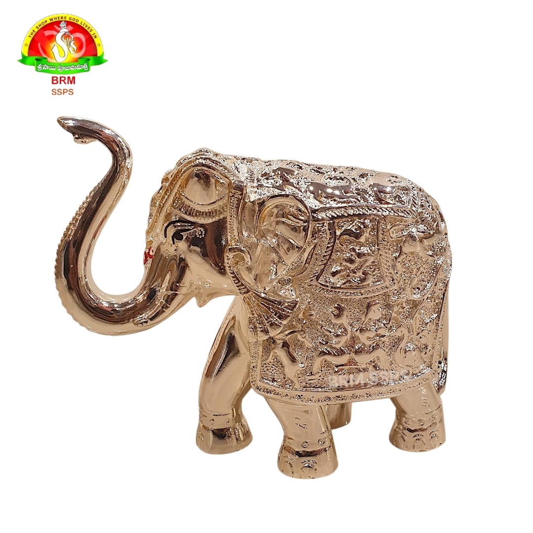 Pure Silver Plated Elephant Idol for Lakshmi Pooja & Home Decor