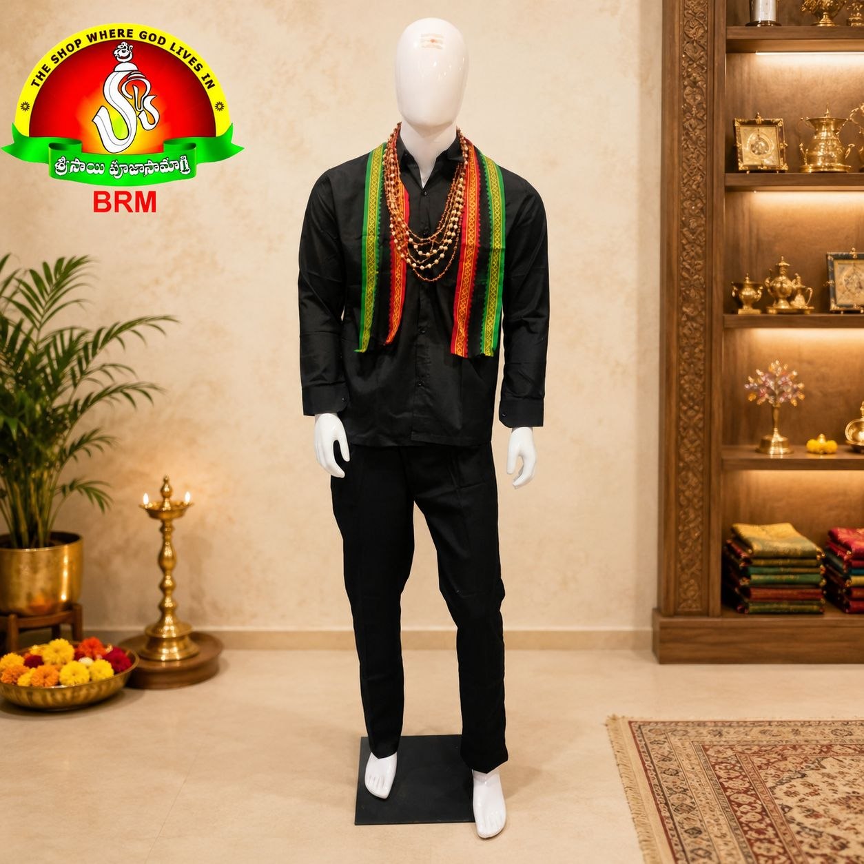 Black Shirt for Ayyappa Mala - Multiple Sizes Available