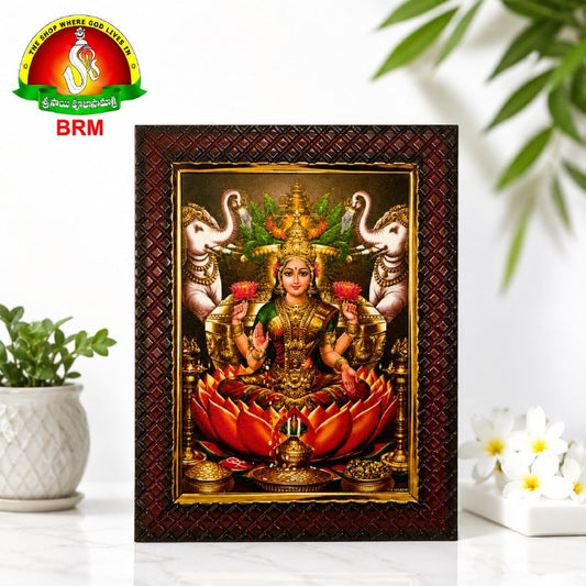 Lakshmi Devi Matte Finish Photo Frame 8.5 x 6.5 Inch – Premium Devotional Wall & Home Temple Frame