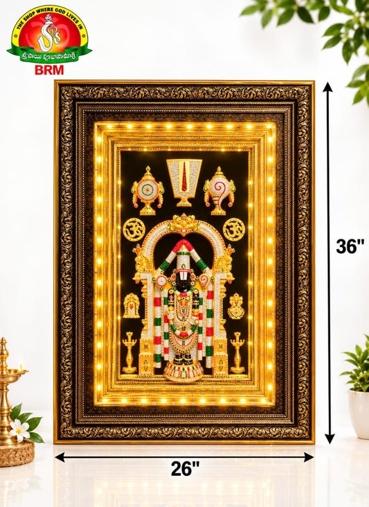LED lord Balaji Photo Frame| 26 × 36 Inches