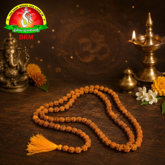 Original 5 Mukhi Rudraksha Mala 108 Beads 8mm Certified