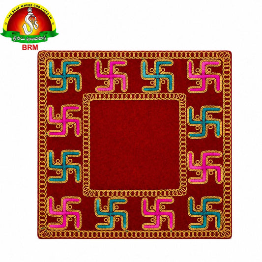 Swastik Design Velvet Pooja Asanam