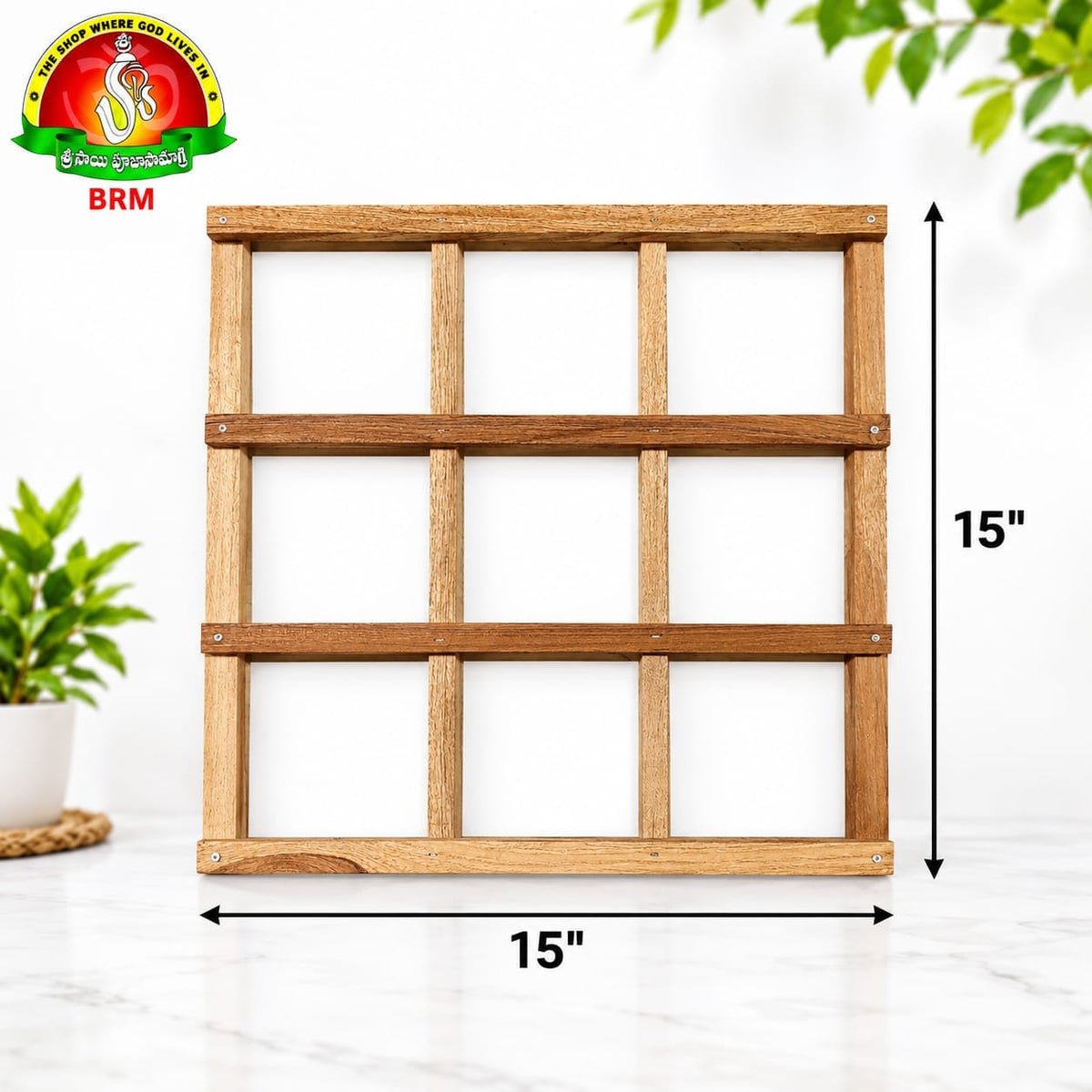 Wooden Palavelli for Pooja & Ganesh Chaturthi – 15 x 15 Inches