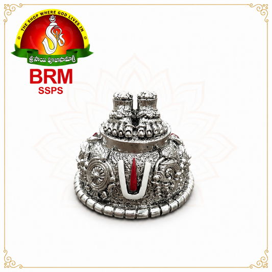 Silver Plated Balaji Padalu – Sacred Lord Venkateswara Divine Feet for Pooja