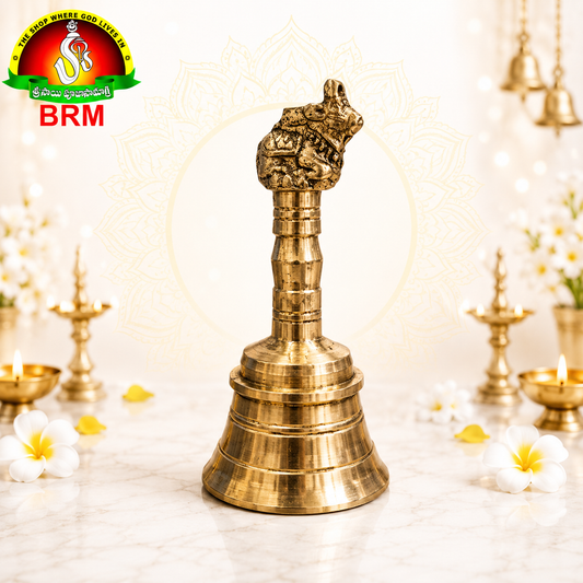 Brass Hand Bell (Pooja Ghanti) for Home Temple & Aarti