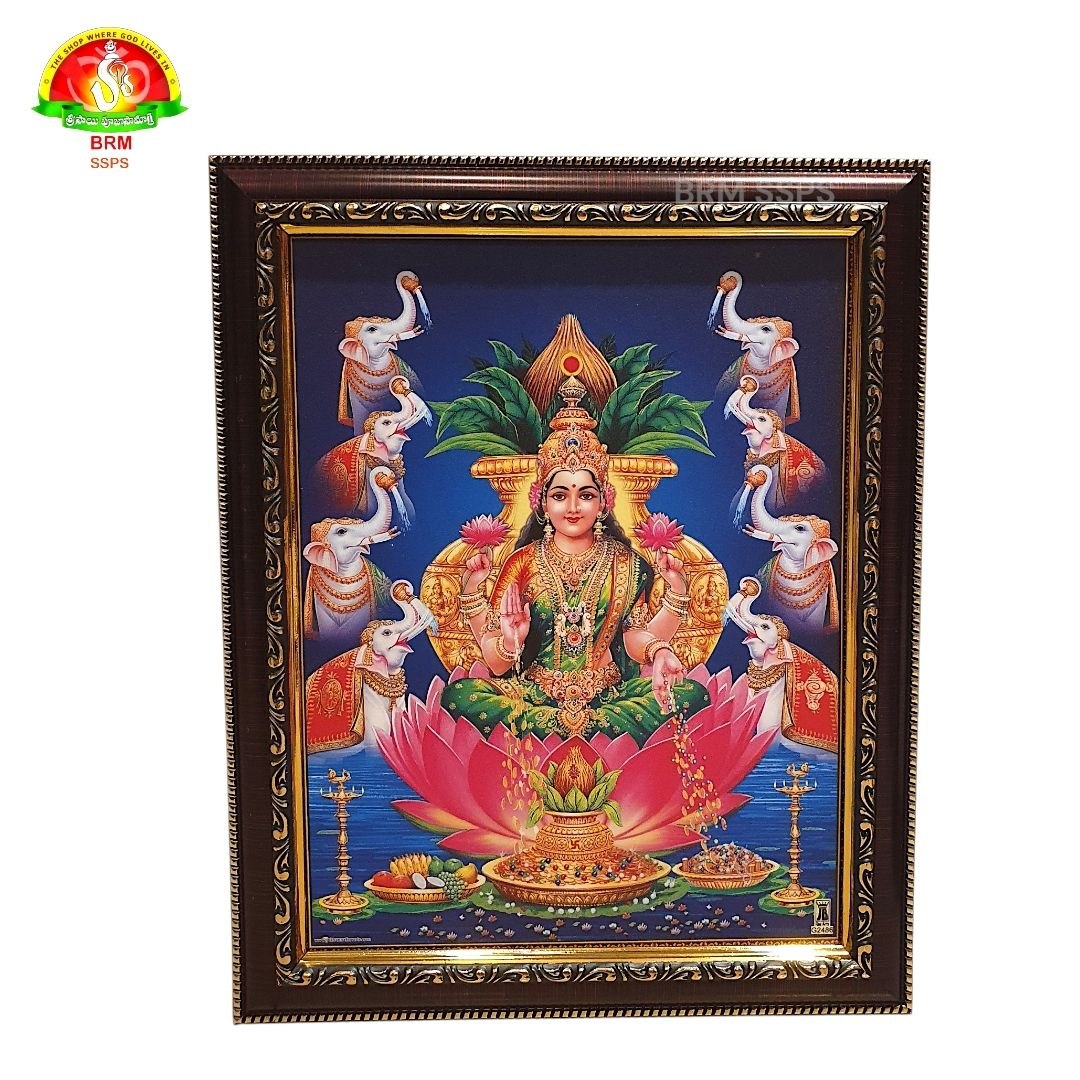 Gaja Lakshmi Matte Finish Photo Frame – Waterproof & Unbreakable (14×10 Inch)