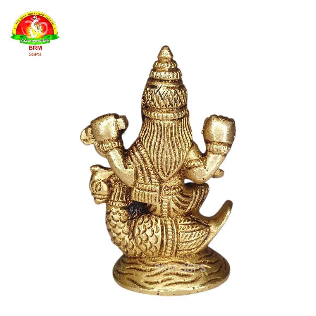 Brass Sarasvati Idol for Home & Pooja – Premium Brass Murti (6.5cm)