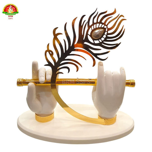 Pure Marble Krishna Hands with Flute for Home Décor – Premium Finish