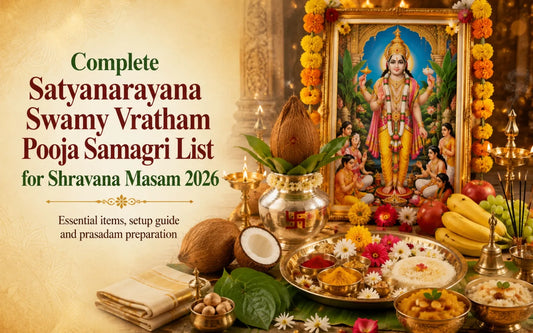 Satyanarayana Swamy Vratham Pooja Samagri List 2026  (Shravana Masam)