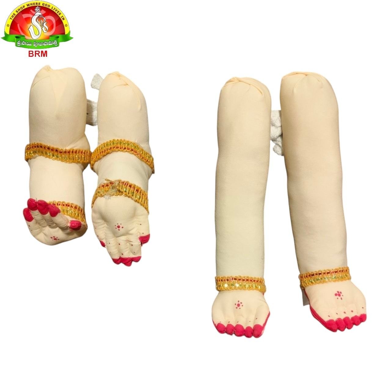 Reusable Cotton Fabric Goddess Hands & Legs Set For Varalakshmi Devi & Gowri Doll Alankaram