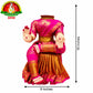 Ammavari Body Stand with Wooden Peeta | Pink Sari with Gold Border & Gold Cloth Bangles