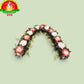 Detachable Foam Flower Arch for Pooja Decoration | Red & White Plastic Flowers with Green Leaves