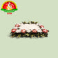 Detachable Foam Flower Arch for Pooja Decoration | Red, White, Deep Violet & Pink Plastic Flowers with Green Leaves