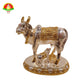 Pure Gold & Silver Plated Cow and Calf Idol for Pooja & Spiritual Decor