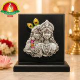 Silver Radha Krishna Face Idol Frame.