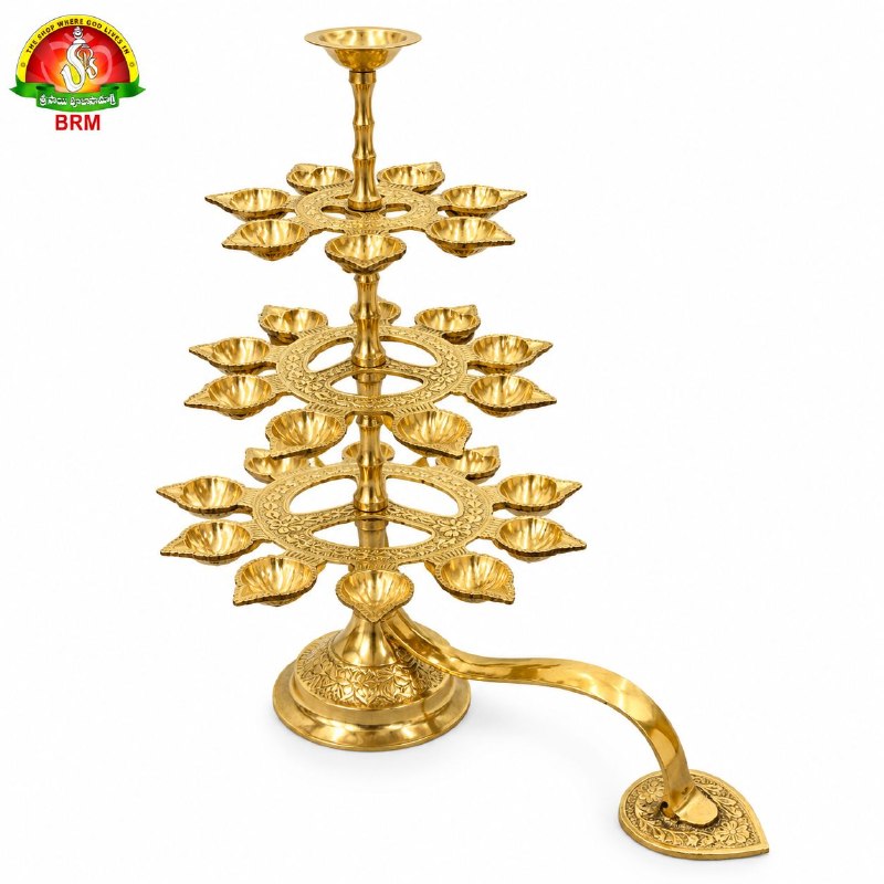 Brass 27 Nakshatra Aarathi for Pooja