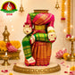 Varalakshmi Devi Idol Body Stand with Pink & Green Saree | Ammavari Alankaram Wooden Peeta Stand