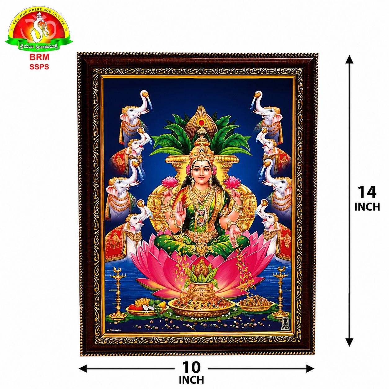 Gaja Lakshmi Matte Finish Photo Frame – Waterproof & Unbreakable  (14×10 Inch)