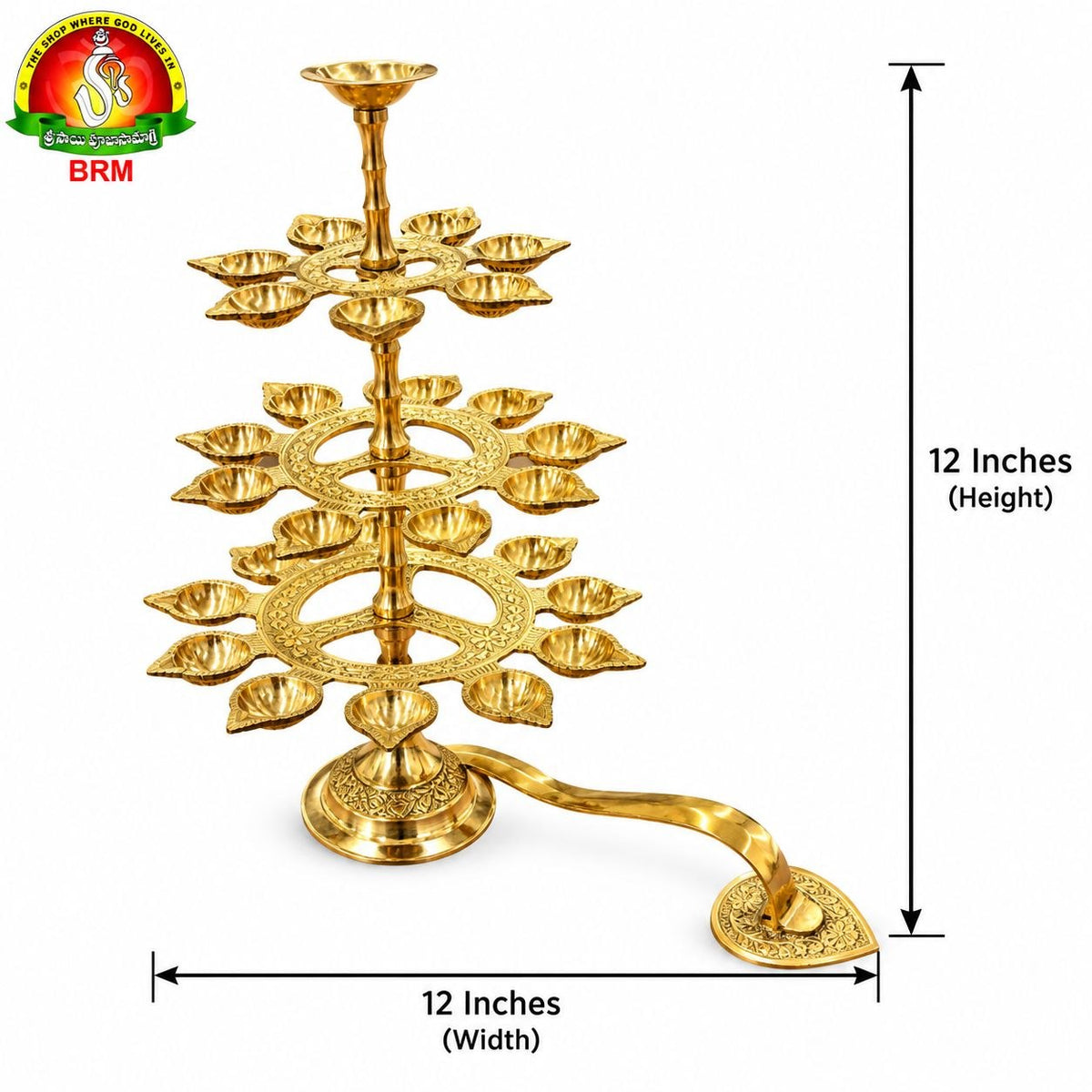Brass 27 Nakshatra Aarathi for Pooja