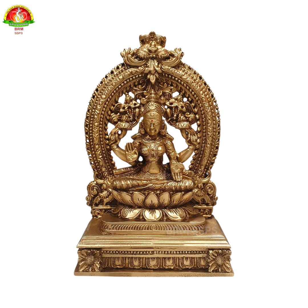Premium Pure Brass Powder Lakshmi Idol –14inch Elegant Goddess Statue for Home Temple