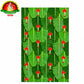 Red Lotus Flowers Design on Banana Leaves Pooja Backdrop Cloth – 5 × 8 Feet