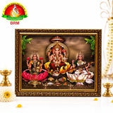 Mat Finish Lakshmi Ganesh Saraswati Photo Frame