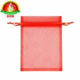 Red Plain Organza Potli Bag | Return Gift Bag