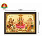 3-in-1 Gold Sheet Photo Frame – Goddess Saraswathi Mata, Goddess Lakshmi Devi & Lord Ganesha (14 × 10 Inch)