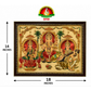3-in-1 Gold Sheet Photo Frame – Goddess Lakshmi Devi, Lord Ganesha & Goddess Saraswathi Mata (18 × 14 Inch)