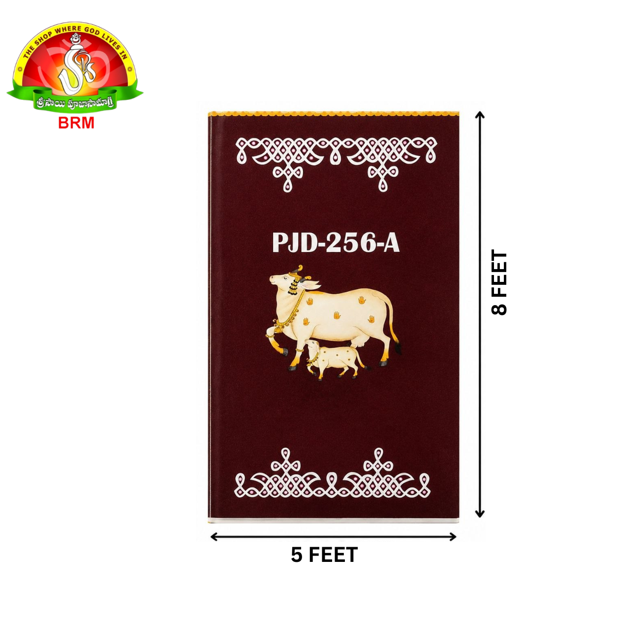 Pooja Backdrop - Gomata with Muggu Design | 5 × 8 Feet