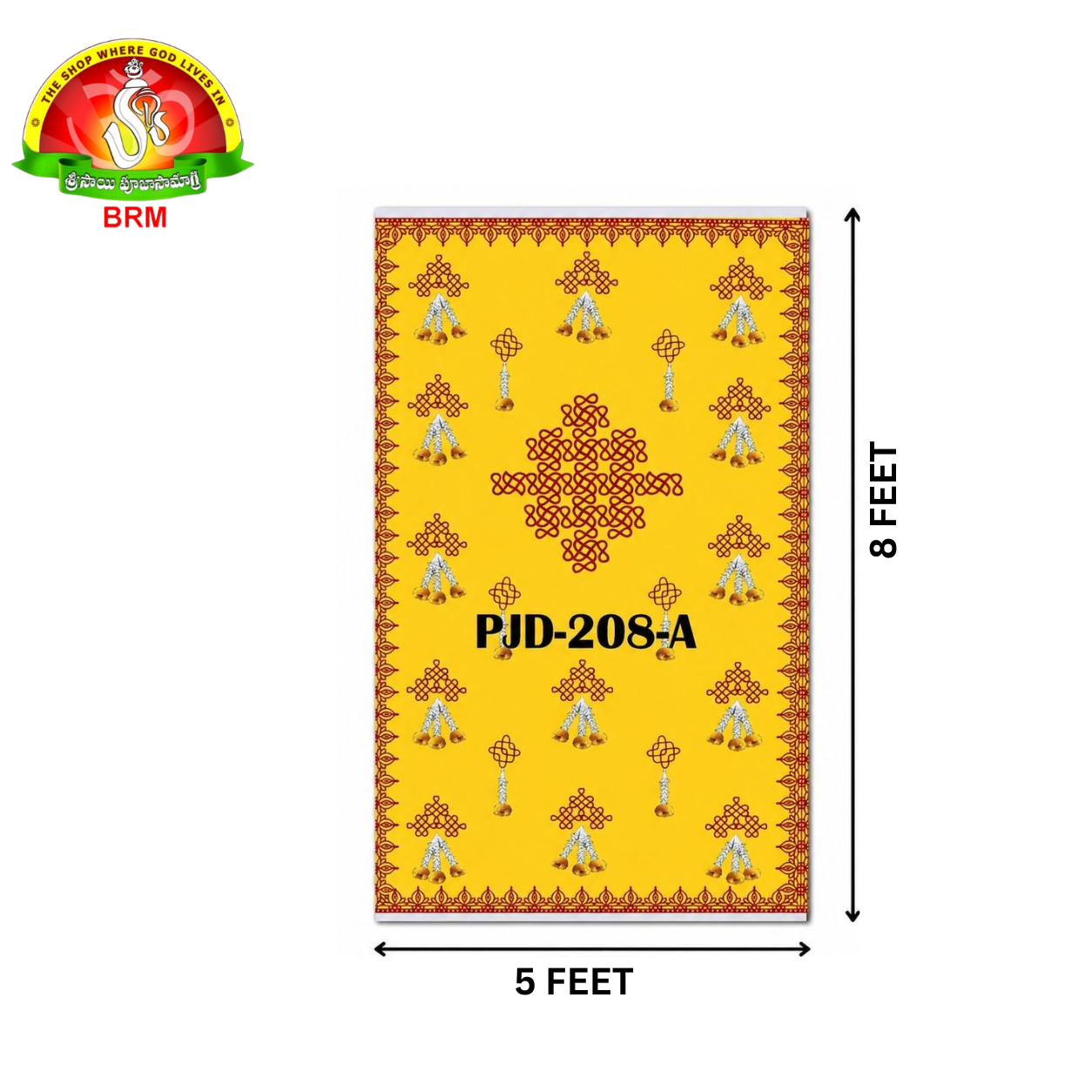 Traditional Muggu/Kolam Design Pooja Backdrop – 5 × 8 Feet