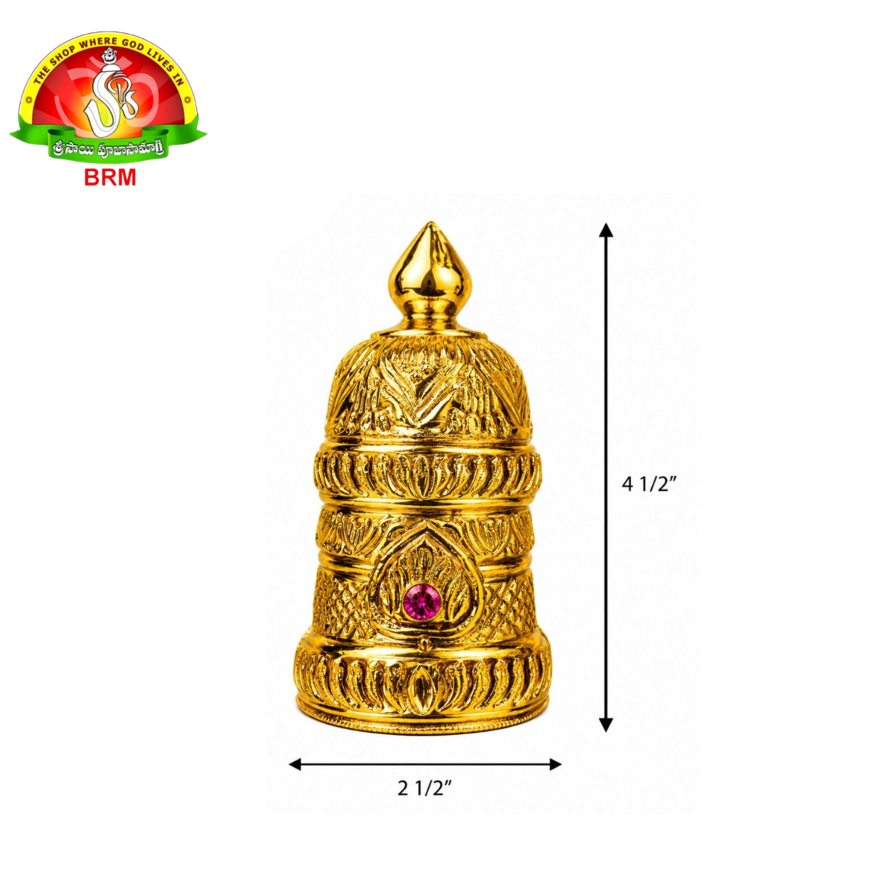 Half Crown Kiritam | Premium Deity Crown for Gods & Goddesses | Available in 4 Sizes