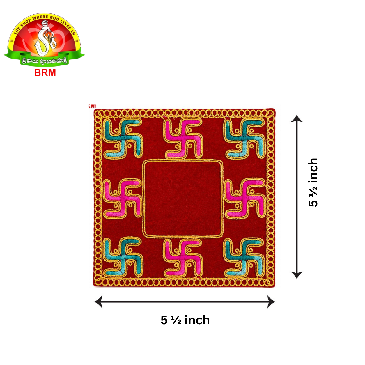 Swastik Design Velvet Pooja Asanam