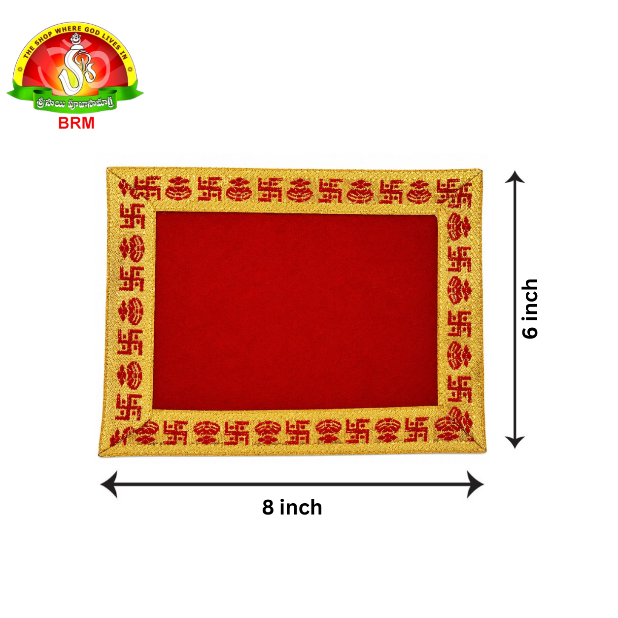 Swastik & Kunda Design Velvet Pooja Asanam