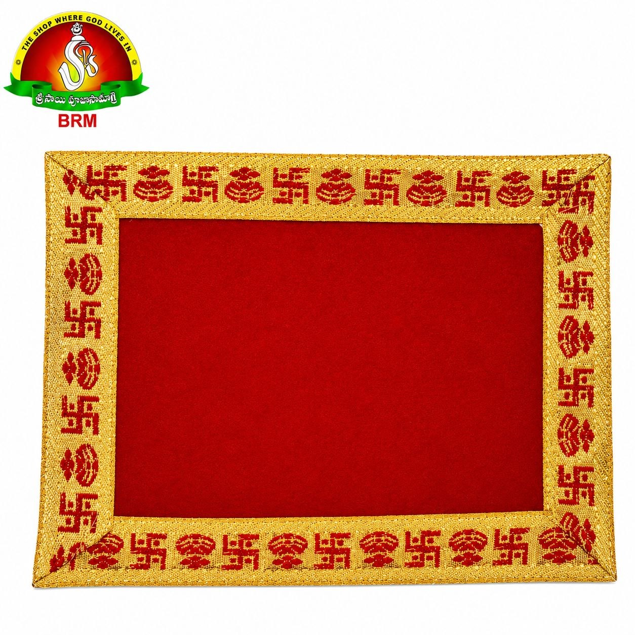 Swastik & Kunda Design Velvet Pooja Asanam