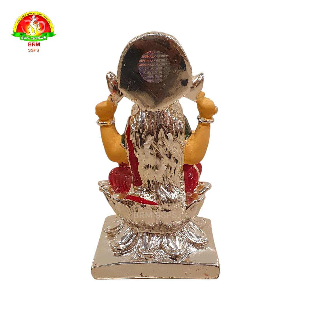 Pure Silver Plated Lakshmi Devi Idol for Pooja & Temple Decor