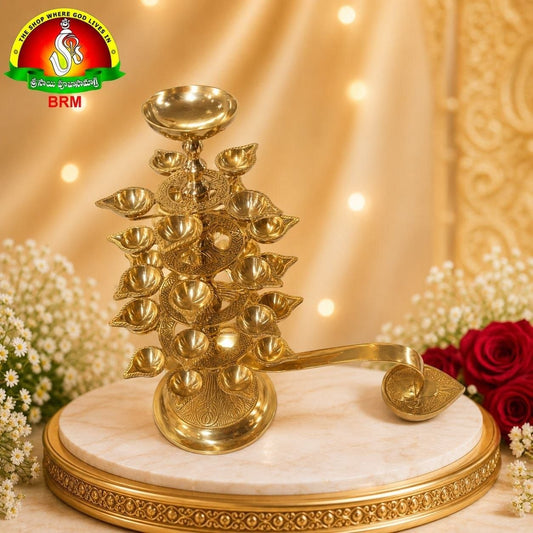 Brass 27 Nakshatra Aarathi for Pooja