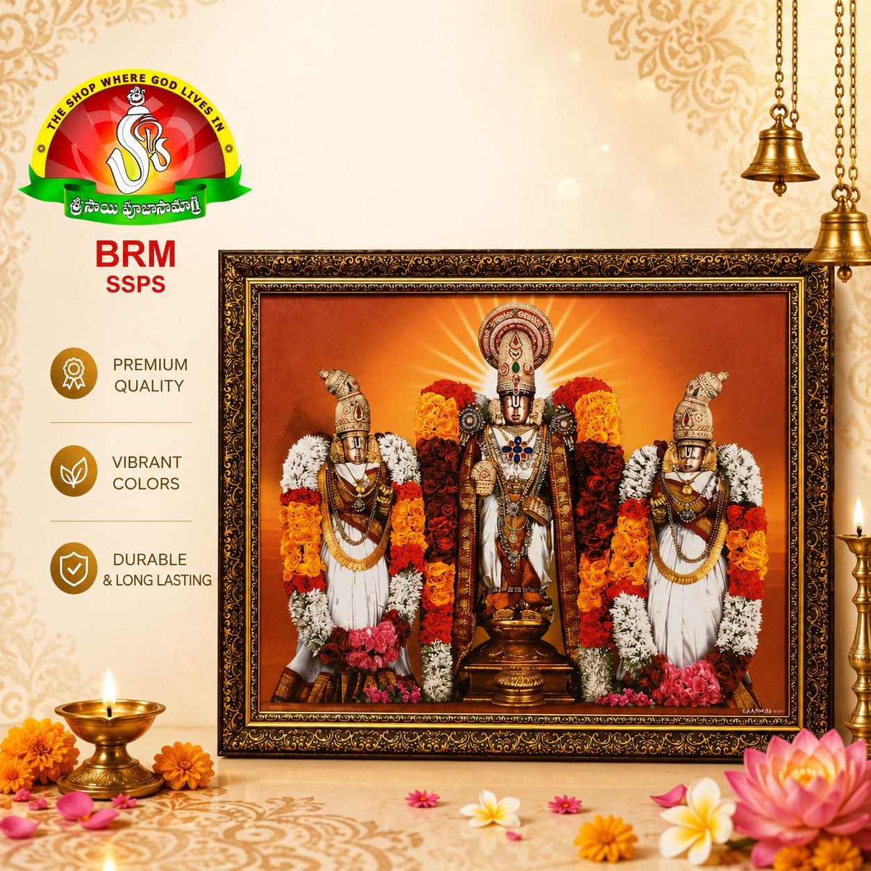 Mat Finish Balaji Padmavathi Alivelu Manga Photo Frame