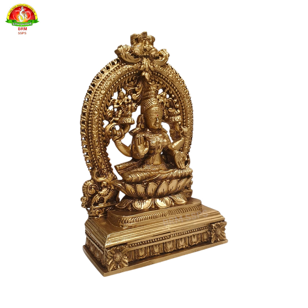 Premium Pure Brass Powder Lakshmi Idol –14inch Elegant Goddess Statue for Home Temple