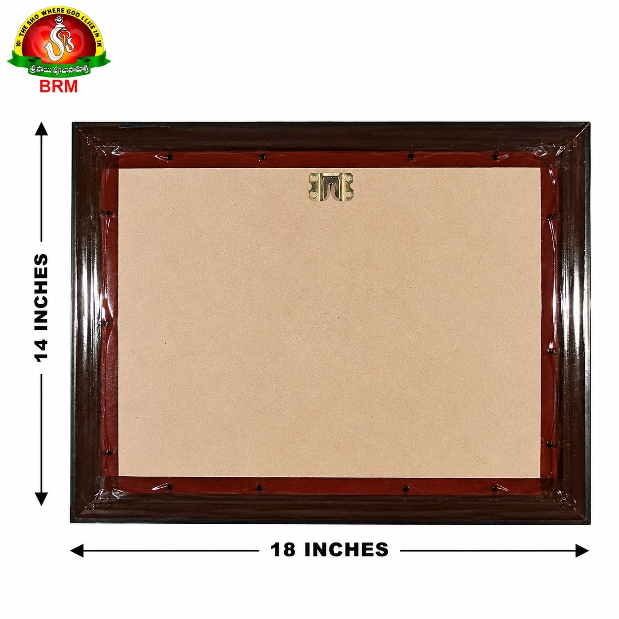 3-in-1 Gold Sheet Photo Frame – Goddess Lakshmi Devi, Lord Ganesha & Goddess Saraswathi Mata (18 × 14 Inch)