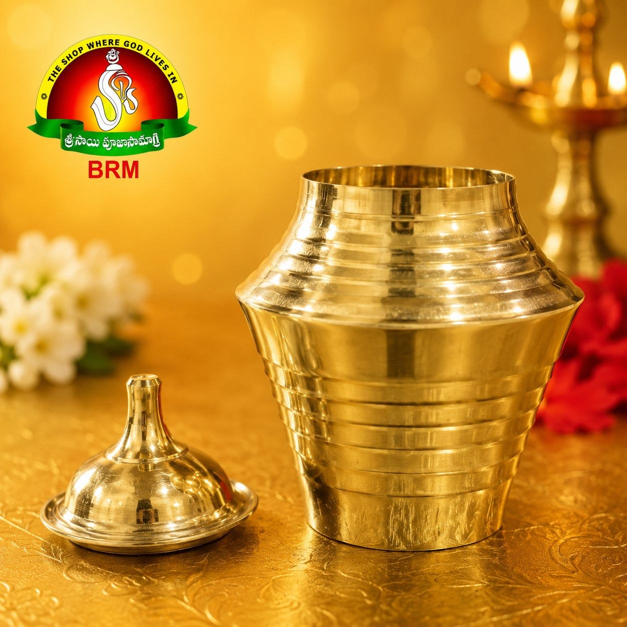 Brass Kumbh Aarti | Traditional Deepa Harathi Lamp for Temple & Home Pooja | 7 Inch