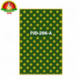 Pooja Backdrop Cloth – Yellow Lotus Flowers Design with Green Background | 5 × 8 Feet