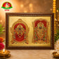 Lord Balaji & Goddess Padmavathi Ammavaru Gold Sheet Photo Frame – 14 × 10 Inch