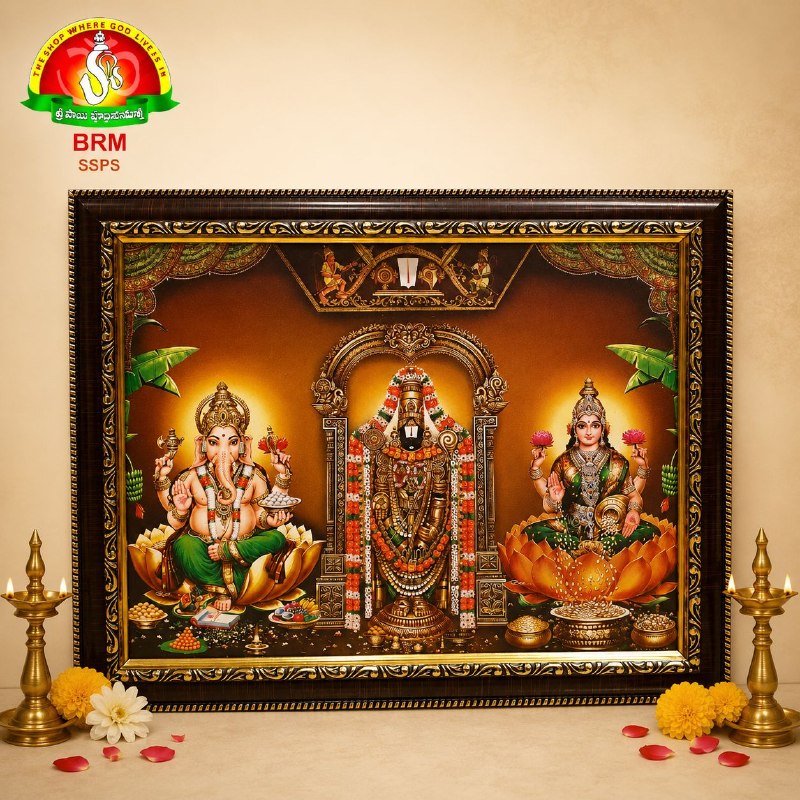 Ganesh Balaji Lakshmi Matte Finish Photo Frame – Waterproof (10×14 Inch)