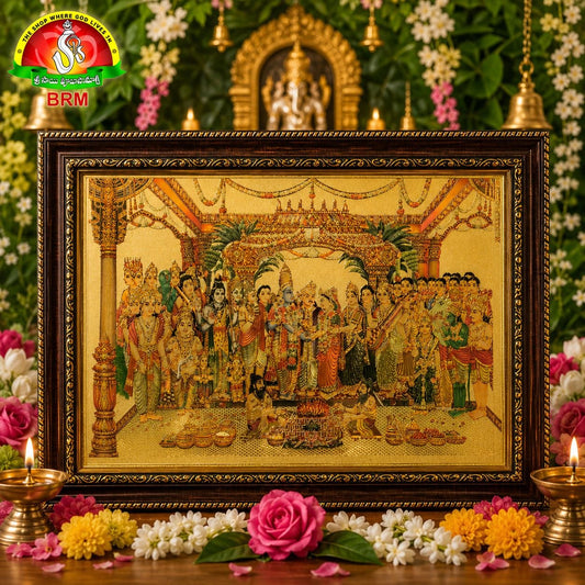 Srinivasa Kalyanam Gold Sheet Photo Frame – 14 × 10 Inch