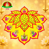 Ashtalakshmi Ashtothram Lotus Singaram Stand | HD Laminated MDF Wooden Decoration / Size 11" x 9" x 1".