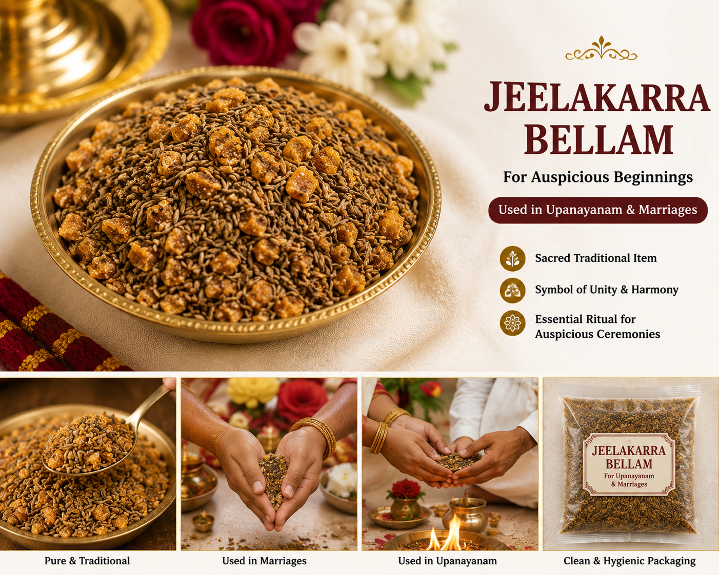 Jeelakarra Bellam for Upanayanam, Marriage & Traditional Rituals