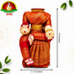 Varalakshmi Devi Idol Body Stand with Red Saree & Gold Border | Ammavari Alankaram Wooden Peeta Stand