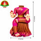 Ammavari Body Stand with Wooden Peeta | Pink Sari with Gold Border & Gold Cloth Bangles